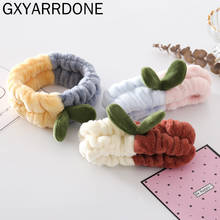 2021 New Grass Bud Headband Coral Fleece Wash Face Bow Women's Hair Band Color Collision Elastic Make Up Lady Hair Accessories 2024 - buy cheap