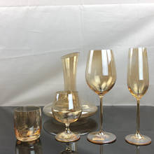 Copas de vino de cristal chapadas en oro, copa de champán, whisky, Brandy, decantador, cocina, comedor, bar, hogar, 1 unidad 2024 - compra barato