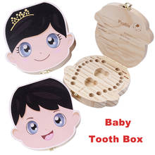 Wood English Baby Tooth Box Organizer Milk Teeth Storage Collect Teeth Umbilica Save Gift Organizer Storage Boys Girls Souvenir 2024 - buy cheap