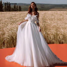 Женское свадебное платье Smileven, с перьями, кружевное, в стиле бохо 2024 - купить недорого