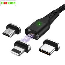 VIAERSON Magnetic Charger Micro USB Type C Cable For iPhone Samsung Xiaomi Redmi Android Mobile Phone Fast Charging magnet Cord 2024 - compre barato