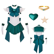 Disfraz de Anime de Sailor Stars, Cosplay de Neptune, Kaiou, michru, traje de batalla, Kaiou, Michiru, para Halloween 2024 - compra barato
