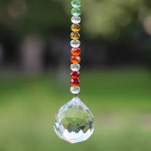Pendente de prismas de cristal do chakra, pingente de bola pendurada de feng shui, decoração de casamento, 1 peça 2024 - compre barato