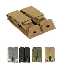 9mm Tactical Double Molle Pistol Magazine Pouch Flashlight Holder Airsoft Gun Accessories Hunting Waist Belt Mag Bag 2024 - buy cheap