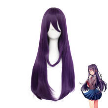 DDLC Doki Doki Literature Club Yuri Women Purple Long Wig Cosplay Costume Heat Resistant Synthetic Hair Party Role Play Wigs 2024 - buy cheap
