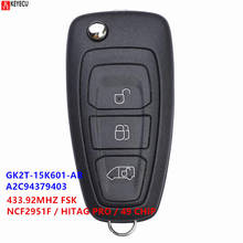 KEYECU Replacement Remote Flip Key fob 433.92MHz with ID49 chip for Ford Transit / TOURNEO Custom 2016-2019 GK2T-15K601- AB 2024 - buy cheap