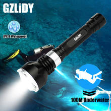 LED Diving Flashlight IPX-8 Diving Lantern Professional Underwater Powerful Torch with Rotary Touch Switch Light Waterproof Lamp 2024 - buy cheap