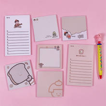 50Sheets/Pack Kawaii Korean INS Cute Bread Girl Memo Pad N Times Sticky Notes Portable Notepad School Office Supply Stationery 2024 - buy cheap