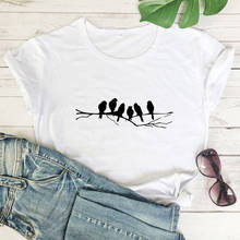 Birds On The Branch T-shirt Cute Summer Short Sleeve Nature Tshirt High Quality Women Graphic Tumblr Hipster Tee Shirt Top 2024 - buy cheap