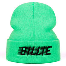 2019 новая шерстяная шапка с вышивкой BILLIE, осенняя и зимняя модная уличная теплая шапка для мужчин и женщин, универсальная вязаная шапка, дикие шапки 2024 - купить недорого