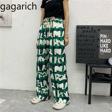 Gagarich женские уличные шикарные брюки в стиле Харадзюку корейские свободные широкие брюки с принтом граффити Длинные повседневные брюки унисекс 2024 - купить недорого