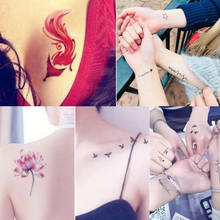 90 листов женские цветы татуировки переводные поддельные 3D боди-арт татуировки шеи руки рукав Роза лиса временная татуировка стикер 2024 - купить недорого