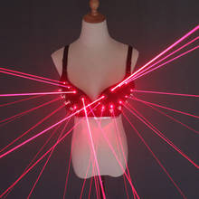 Sutiã luminoso com laser vermelho, moda feminina, sexy, para performance, cantoras, dançarinas, clubes noturnos 2024 - compre barato