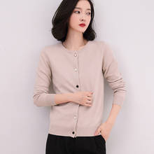 2020 primavera outono camisola cardigan manga longa chique botões de malha jaqueta feminina casual outwear topos femme kz457 2024 - compre barato