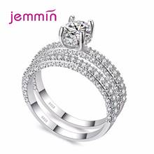 925 Sterling Silver Engagement Ring Fashion Jewelry Romantic Style CZ Cubic Zirconia Prong Setting Women Girls Two Colours 2024 - buy cheap