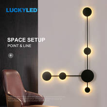 LUCKYLED Led Wall Lamp Modren With 3 Color Diammble Light Nordic Minimalist Simple Line Indoor  Lithing for Living Room Bedroom 2024 - buy cheap