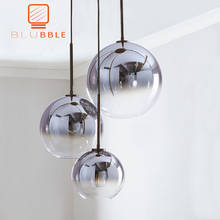 BLUBBLE Modern Pendant Light Silver Gold Gradient Glass Ball Hanging Lamp Hanglamp Kitchen Fixture Dining Living Room Light 2024 - buy cheap