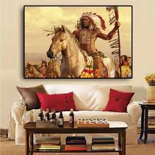 Pintura en lienzo de estilo retro indio caballo, decoración de interior minimalista, estilo nórdico moderno, Pintura Artística (sin marco) 2024 - compra barato