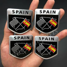 Calcomanías de Metal con la bandera de España, emblema para coche, insignia, pegatina para motocicleta, carenado, 4 unidades 2024 - compra barato