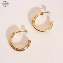 LESIEM Hot 2021 18KGP Gold Filled stud earrings for women Minimalism ins women earrings men jewelry 2024 - buy cheap