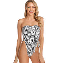 2021 Zebra One Piece Swimsuit Swimwear High Neck Bodysuit Bathing Suit Women Piece Swimwear Beach Wear Monokini Bikini Swimsuit 2024 - buy cheap