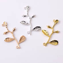 10 PCS 55*25mm Metal Leaves Flowers Branch Connectors Alloy Accessories Hair Accessories Bridal Headwear For Jewelry Making 2024 - buy cheap