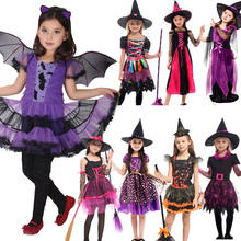 Костюм для Хэллоуина для детей комплекты одежды для маленьких мальчиков и девочек вампира ведьмы с метлой костюмы для костюмированной вечеринки; Карнавальный костюм вечерние платье принцессы, нарядное платье 2024 - купить недорого