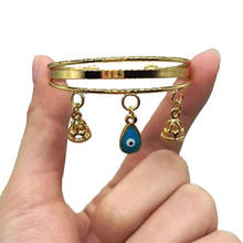 Brazalete pequeño para niñas y bebés, pulsera de ojo con abalorio de Color dorado de Dubai, joyería de campana africana, regalos de fiesta para niños 2024 - compra barato