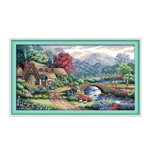 Farm scene cross stitch kit 18ct 14ct 11ct count printed canvas stitching embroidery DIY handmade needlework 2024 - buy cheap