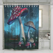 Гриб 3D душ Шторы Ванная комната Водонепроницаемый с рисунком из полиэфира Шторы s для Ванная комната крючки для душевой 2024 - купить недорого