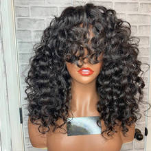 Bouncy Curly Human Hair 13x6 Lace Front Wigs with Bangs 180Density Cheap 13x3 Lace Peruvian Remy Human Hair 360 Lace Front Wigs 2024 - buy cheap