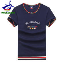 Футболка TACE & SHARK Мужская с вышивкой, модная повседневная хлопковая рубашка в стиле милитари, топ с коротким рукавом, летняя 2024 - купить недорого