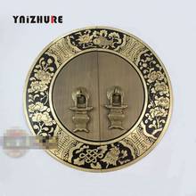 Maçaneta de porta de móveis de cobre chinesa, 180mm, florescente, antiguidade, maçaneta de porta de móveis, maçaneta de peça 2024 - compre barato