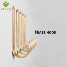 Mrosaa 1pcs Hooks Adhesive Home Kitchen Wall Door Brass Holder Hook Key Hangers Wall Hook Coat Hanger Cap Room Decor Show Holder 2024 - buy cheap