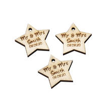 100pcs Wooden Personalized Engraved Wood Love Star Table Centerpieces Decor Baby Shower Decor Baptism Gift Wedding Gift Favor 2024 - buy cheap