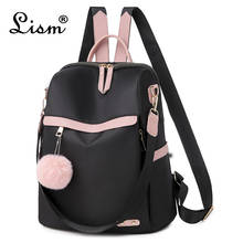 Women's bag new ladies backpack cute fur ball pendant multifunctional bag youth student schoolbag luxury brand 2024 - buy cheap