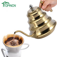 Topincbule de café de aço inoxidável, chaleira para café longo, estreito, recipiente de chá de 1,2l sobre café com tampa 2024 - compre barato
