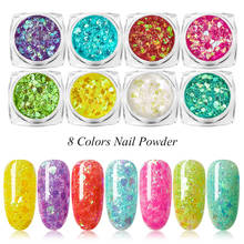 Holographic 3D Shinny Nail Glitter Powder Flakes Nail Art Manicure Pigment Dust DIY Flake Manicure Nail Art Decorations Dust Gel 2024 - buy cheap