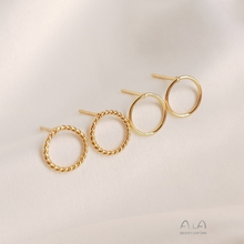 1 Pair 14K Gold Ring Ear Studs Braided Ring Auricular Needle Handmade DIY Round Ring Earrings Earrings Accessories of Making 2024 - buy cheap