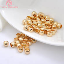 10 peças contas espaçadoras de bronze banhado a ouro champanhe 6x5mm 24k contas de espaçador grandes buraco pulseira de alta qualidade acessórios de joias diy 2024 - compre barato