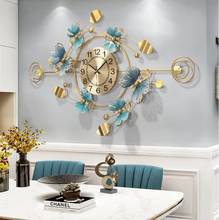 Novo relógio de parede de ferro forjado com borboleta chinesa, adesivo de parede para sala de estar, sala de hotel, mural de decoração 2024 - compre barato