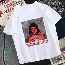 Camiseta holgada informal con estampado de ansiedad para Mujer, ropa con estampado de letras My Depression My Brain, estilo Harajuku, 2021 2024 - compra barato