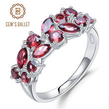 GEM'S BALLET 925 Sterling Silver Rose Gold Plated Wedding Band 2.47Ct Natural Red Garnet Gemstone Rings for Women Fine Jewelry 2024 - купить недорого