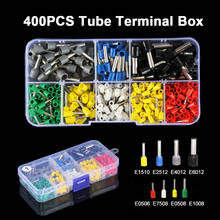 400pcs/box AWG22-10 0.5-6mm2 Tube Terminal Kit Set Insulated Tubular Wire Crimp Connector E6012 E1008 E1510 E7508 E0508 E0506 2024 - buy cheap