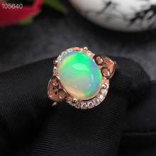Romantic Elegant Female Ewelry New Arrival Top Grade Natural and Real Opal Ring Free Shipping 925 Sterling Silver 2024 - buy cheap