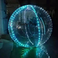 Bola inflable de pvc para caminar con agua, burbuja transparente con luz colorida 2024 - compra barato