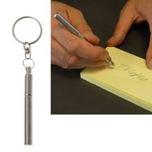 Portable Stainless Steel Telescopic Ballpoint Pen Metal Key Ring Keychain Tools 2024 - buy cheap