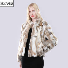 New Women Winter Natural Real Rabbit Fur Coat Warm Soft 100% Genuine Rabbit Fur Jackets Lady Fashion Real Rabbit Fur Overcoat 2024 - buy cheap