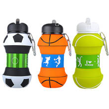 Portable Plastic Folding Football Water Bottle 1/2Pcs Eco-Friendly CampTravel Picnic School For Adult Kid Children 550 ML 2024 - buy cheap