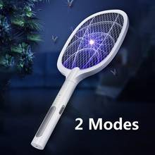 Raquete elétrica portátil de mosquitos, raquete recarregável usb, mata-moscas, insetos em casa